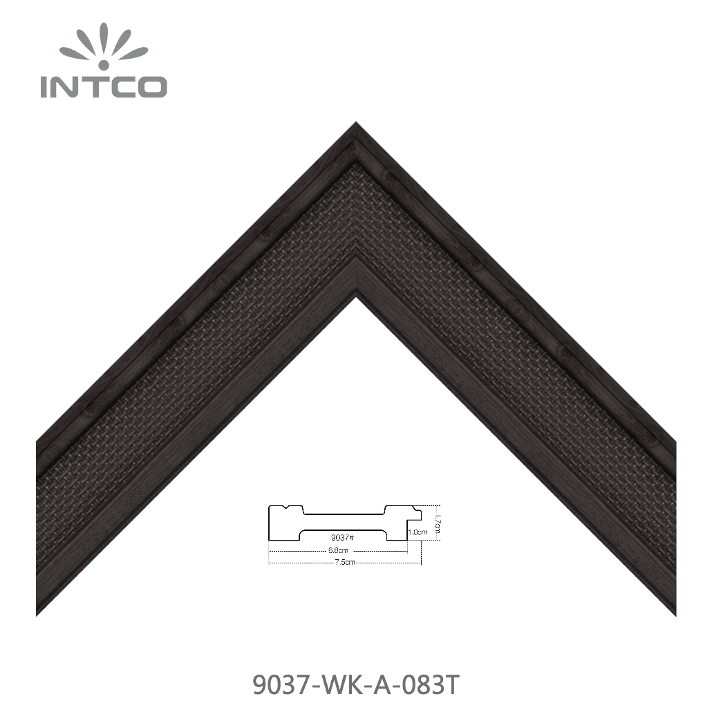 9037-WK-A-083T — 7.5cm Schwarz PS Bilderrahmenleiste
