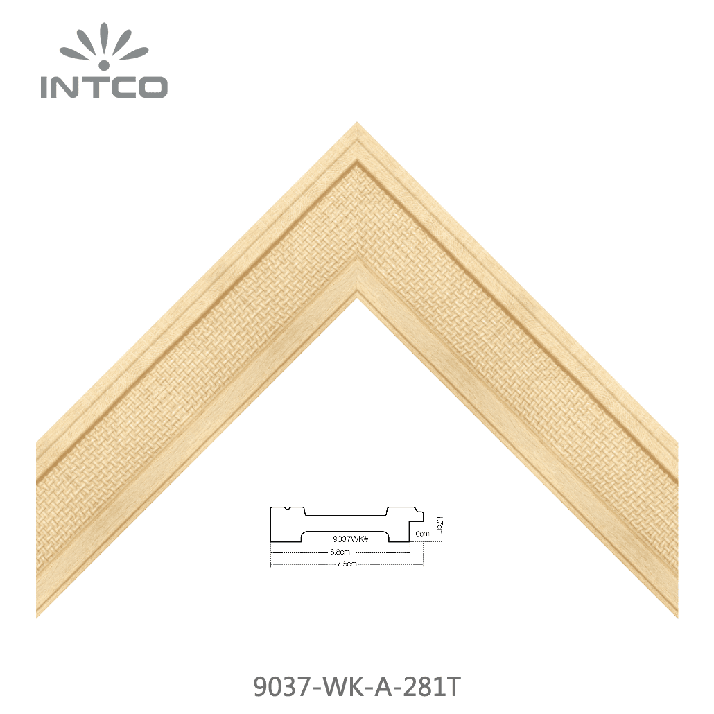 9037-WK-A-281T — 7.5cm Natur PS Bilderrahmenleiste