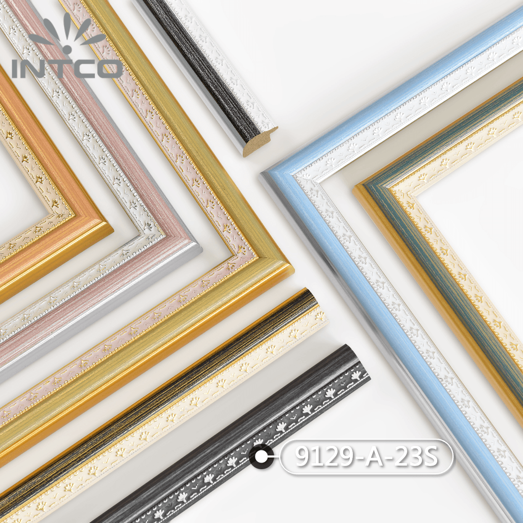 9129-A-23S — 2.54cm Preto PS Moldura para Quadro