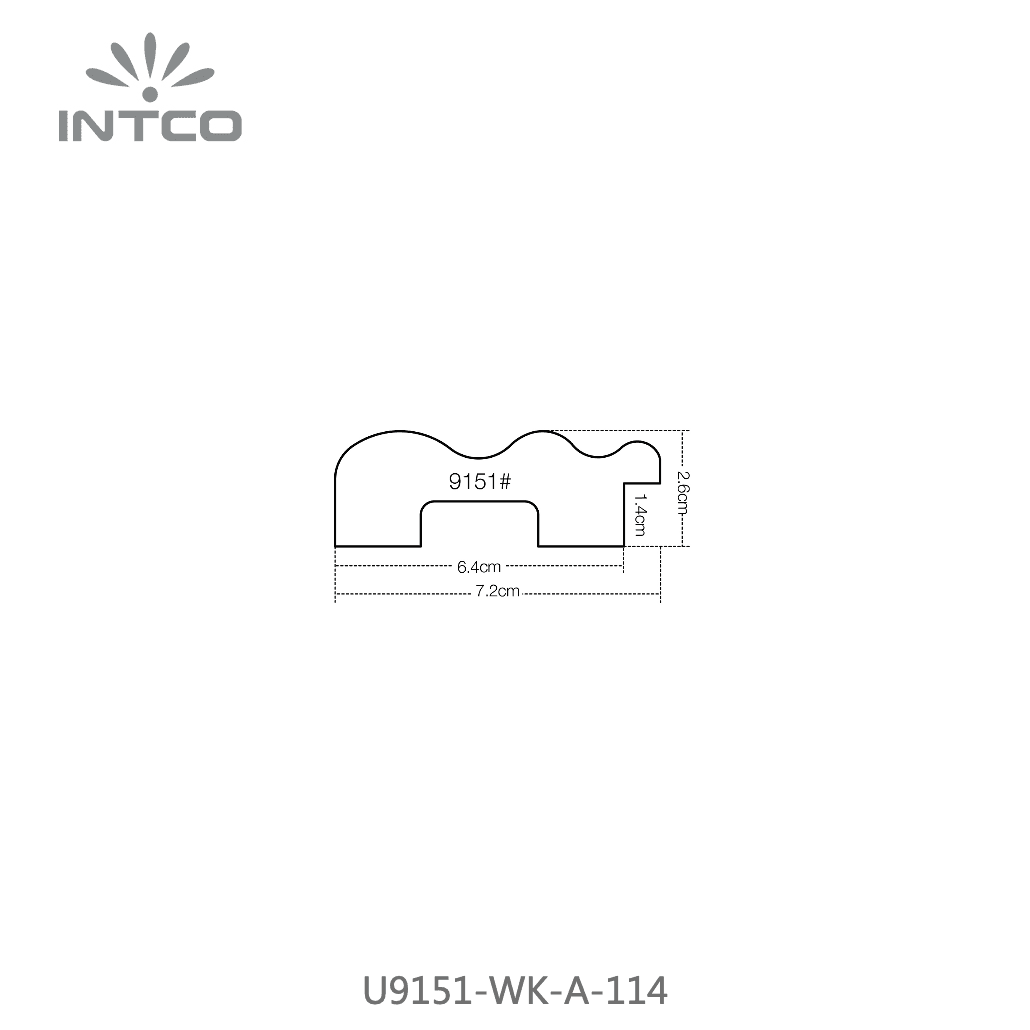 U9151-WK-A-114 — 7.2cm Natural PS Picture Frame Moulding