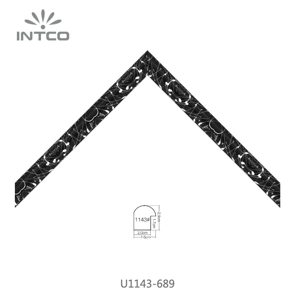 U1143-689 — 2.6cm Schwarz PS Bilderrahmenleiste