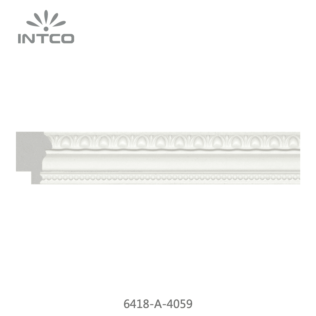 6418-A-4059 — 2.46cm Weiß PS Bilderrahmenleiste