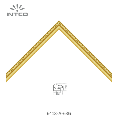 6418-A-63G — 2.46cm Doré PS Baguette d'Encadrement