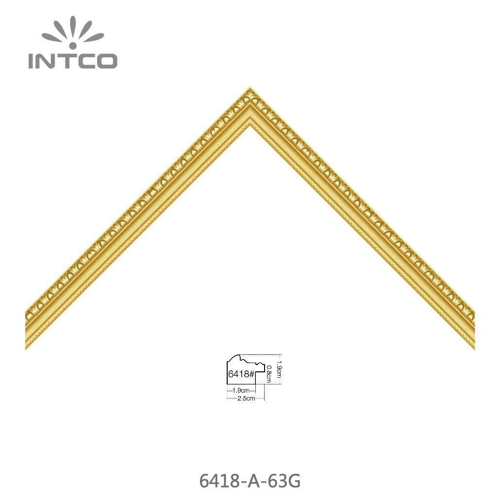 6418-A-63G — 2.46cm Doré PS Baguette d'Encadrement