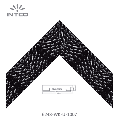 6248-WK-U-1007 — 8.89cm Schwarz PS Bilderrahmenleiste