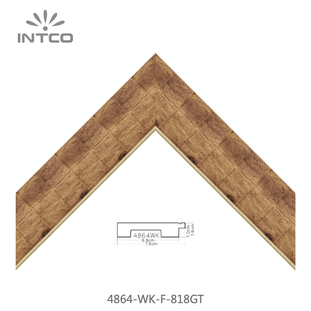 4864-WK-F-818GT — 7.62cm Natural PS Picture Frame Moulding