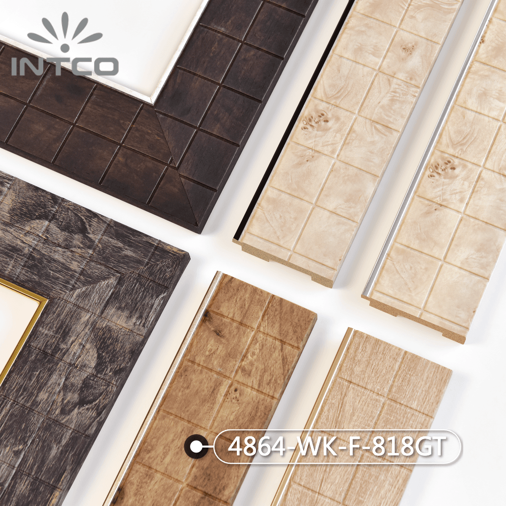 4864-WK-F-818GT — 7.62cm Natural PS Picture Frame Moulding