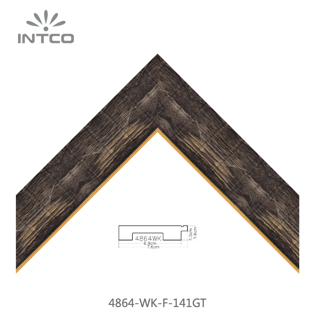 4864-WK-F-141GT — 7.62cm Natural PS Picture Frame Moulding