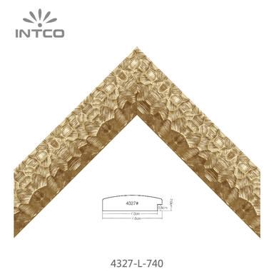 4327-L-740 — 7.6cm Gold PS Bilderrahmenleiste