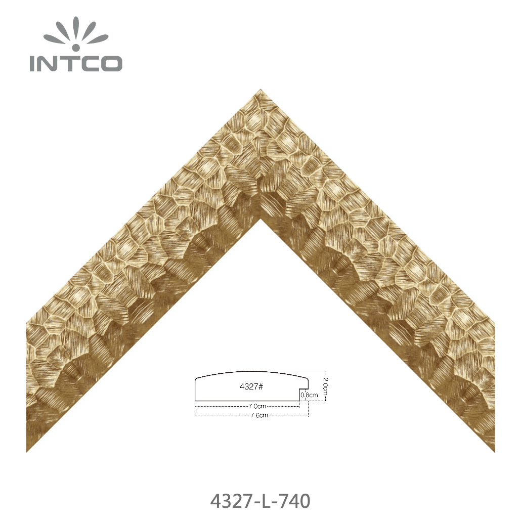 4327-L-740 — 7.6cm Gold PS Bilderrahmenleiste