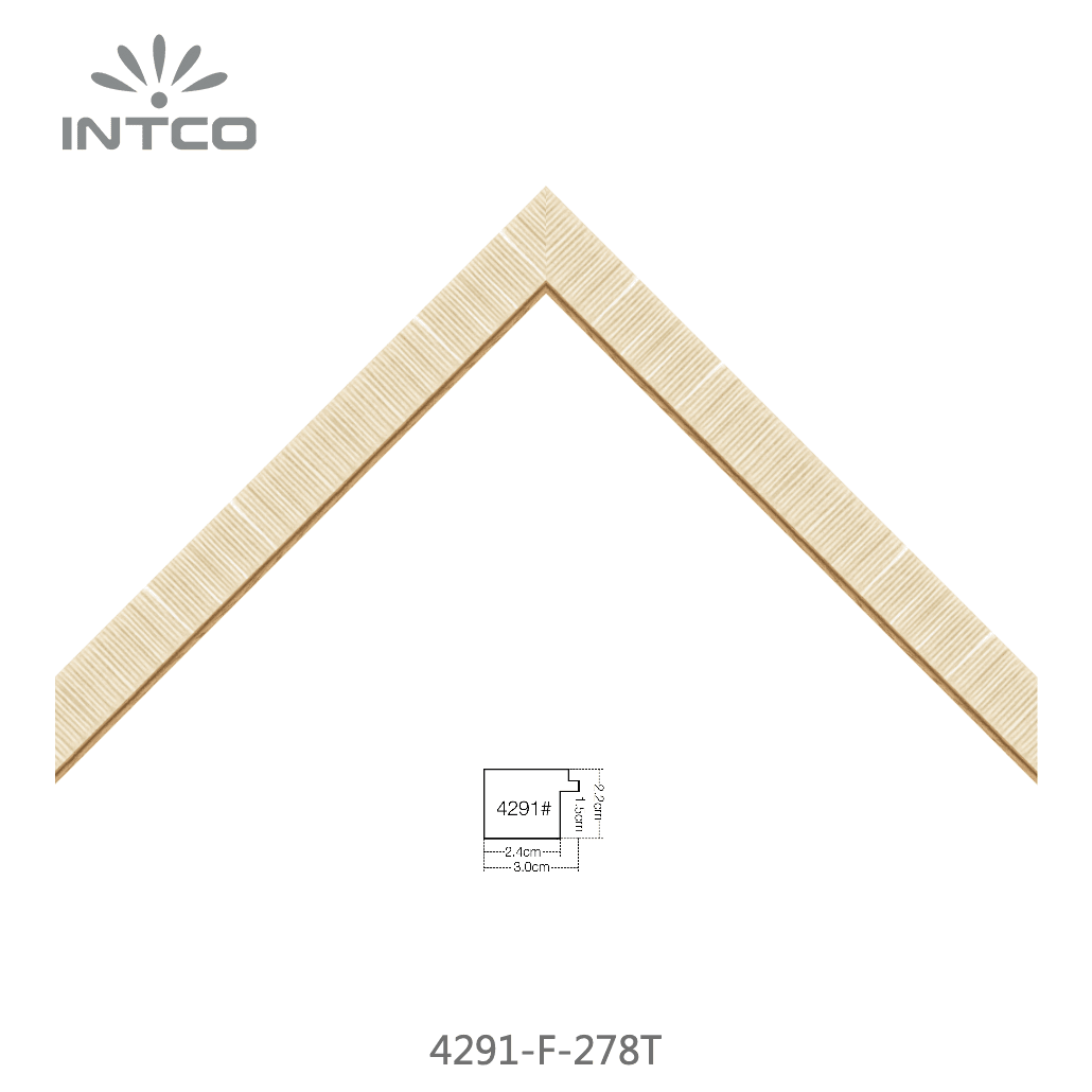 4291-F-278T — 3.03cm Natur PS Bilderrahmenleiste