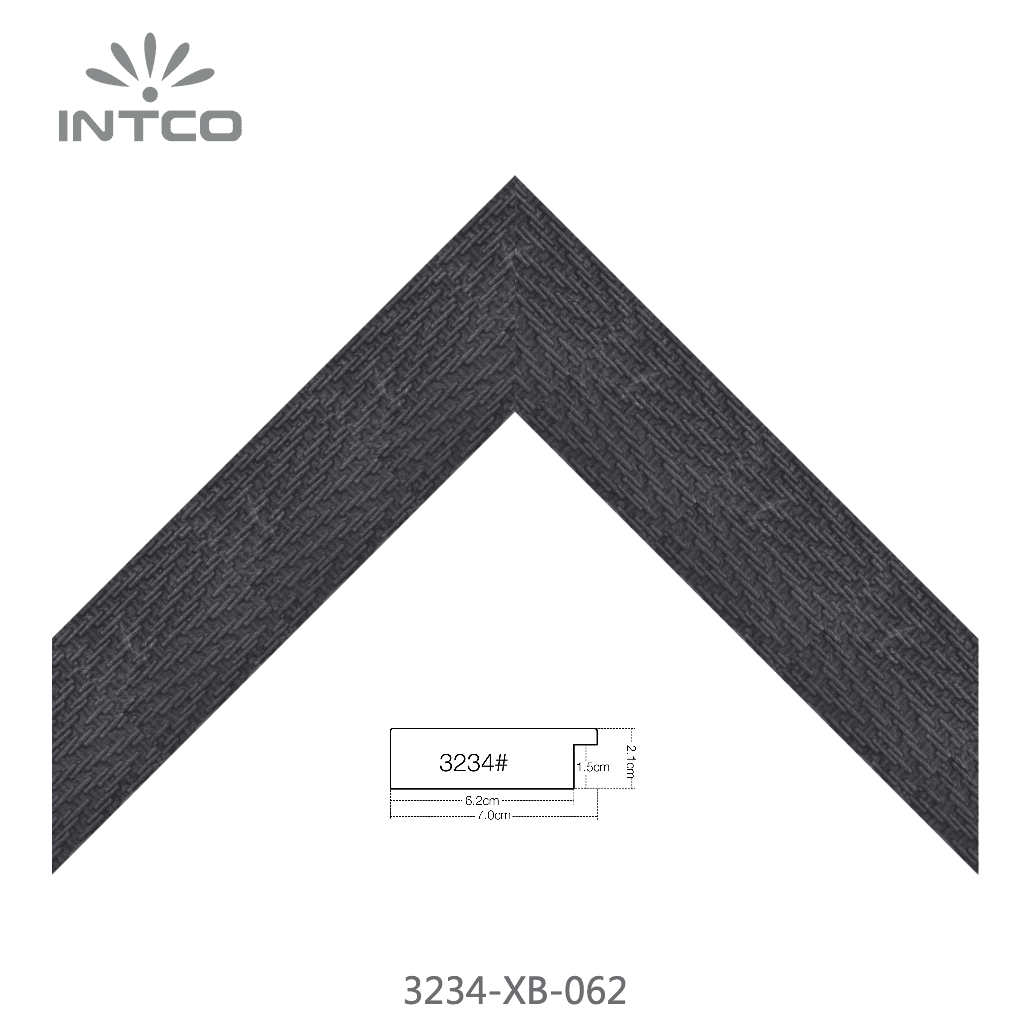 3234-XB-062 — 7.06cm Preto PS Moldura para Quadro