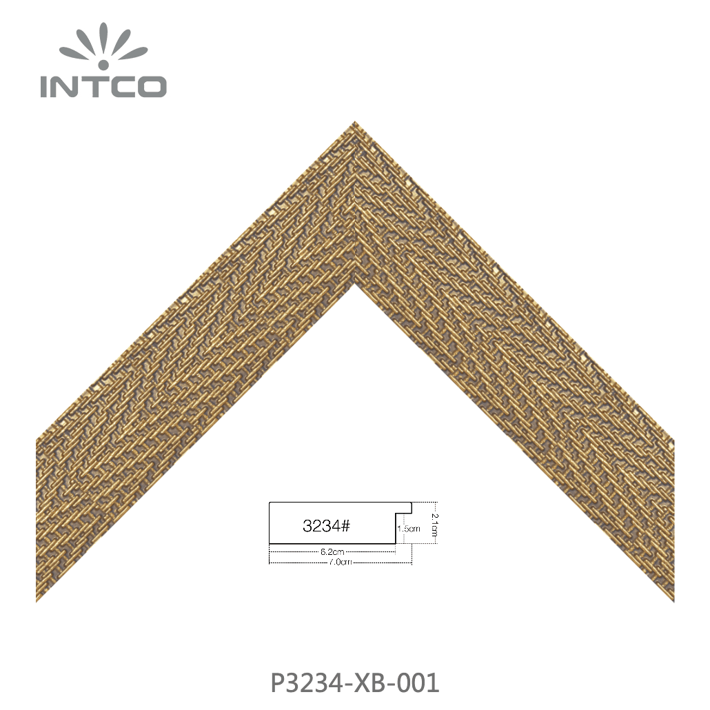 P3234-XB-001 — 7.06cm Gold PS Picture Frame Moulding