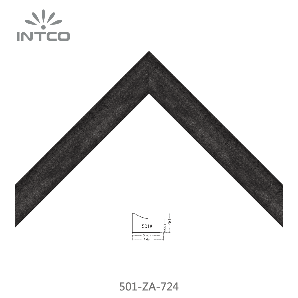 501-ZA-724 — 4.48cm Preto PS Moldura para Quadro