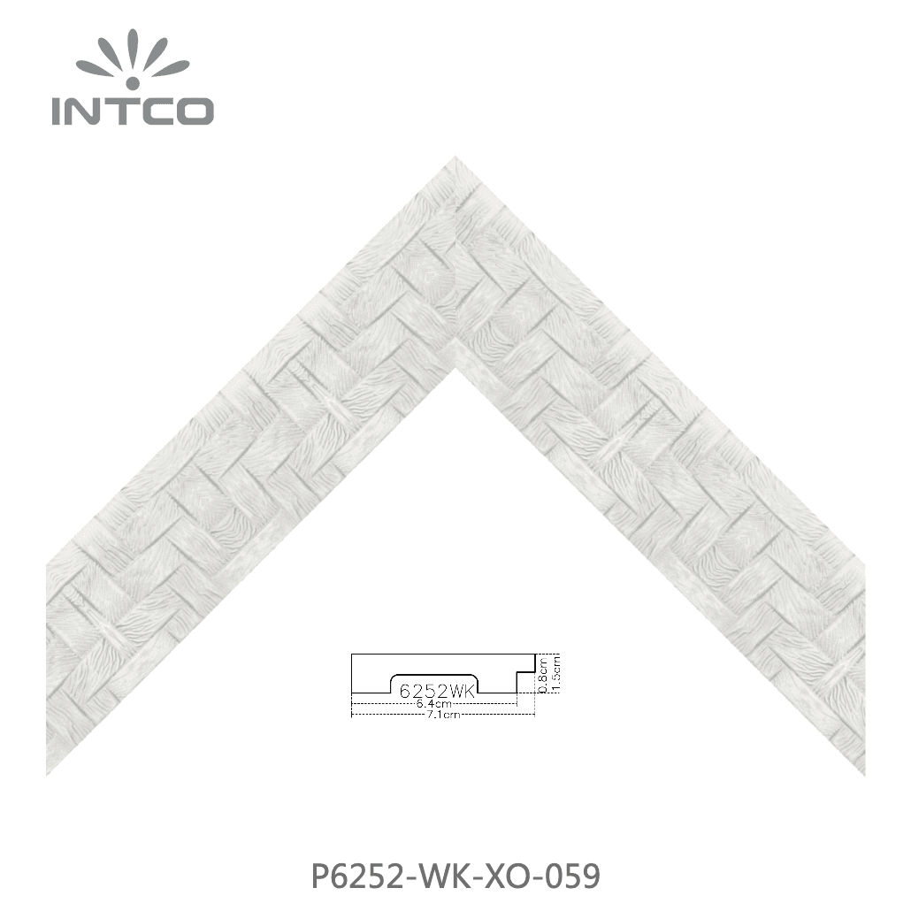 P6252-WK-XO-059 — 7.05cm Blanc PS Baguette d'Encadrement
