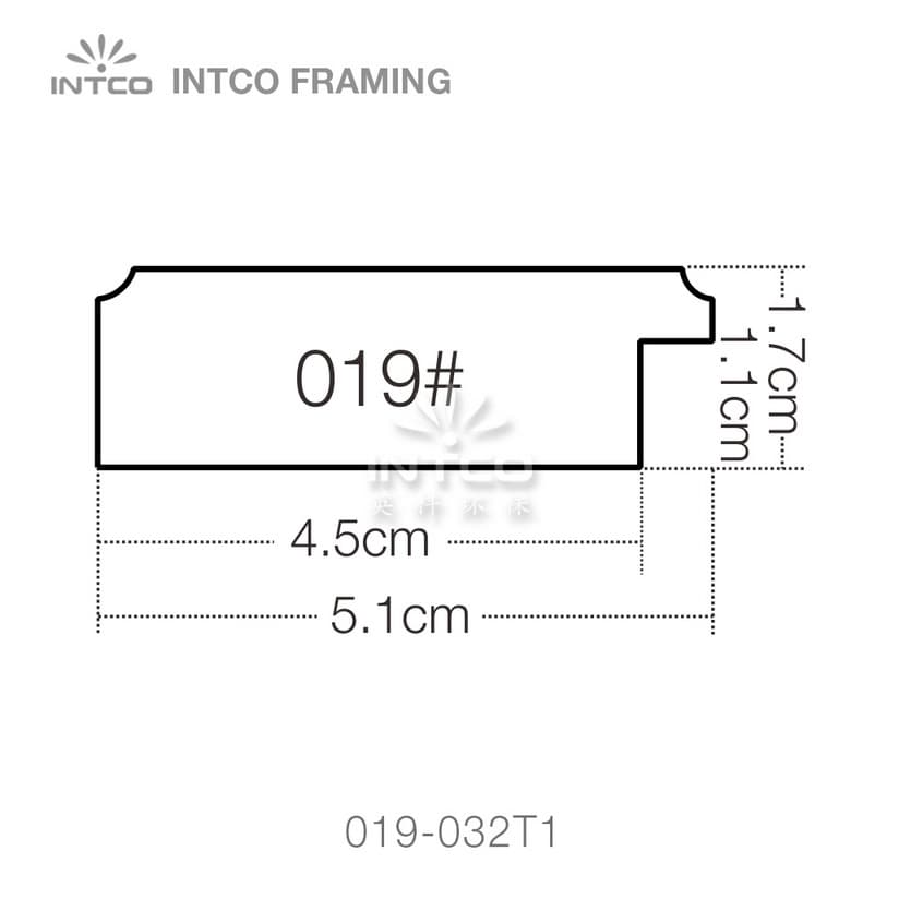 INTCO 019 series PS picture frame moulding profile