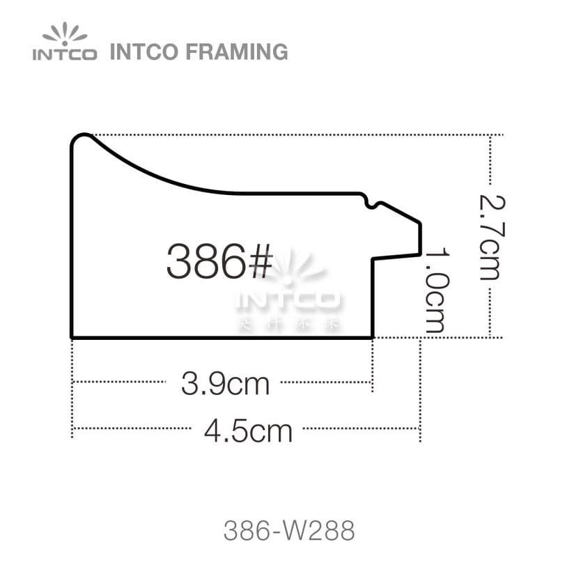 386-W288 — 4.54cm Natural PS Picture Frame Moulding