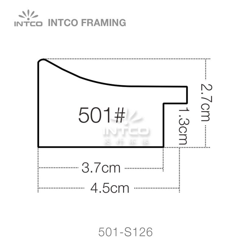 501-S126 — 4.48cm Silver PS Picture Frame Moulding