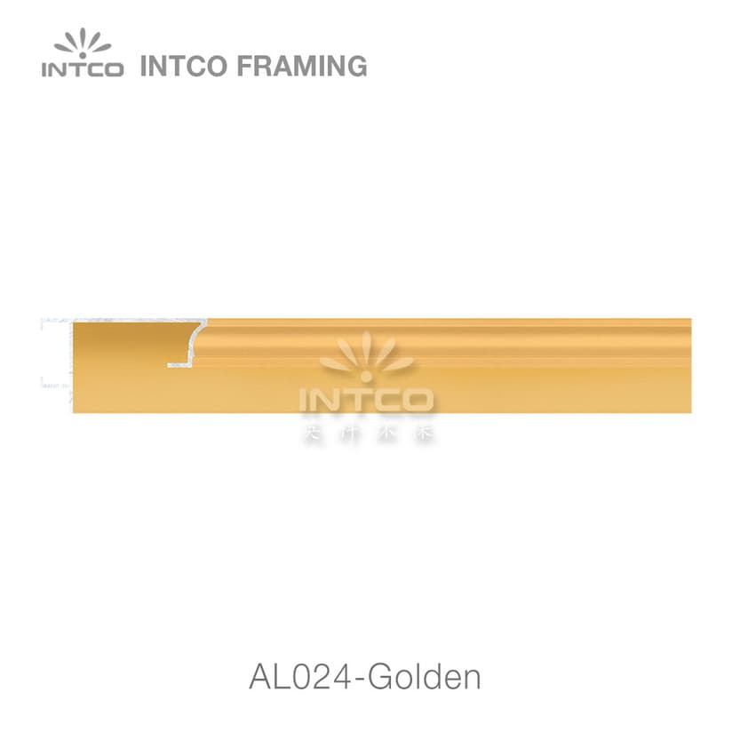 AL024-Golden — 2.2cm Gold Aluminum Bilderrahmenleiste