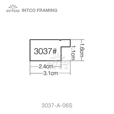 3037-A-06S — 3.1cm Black PS Picture Frame Moulding