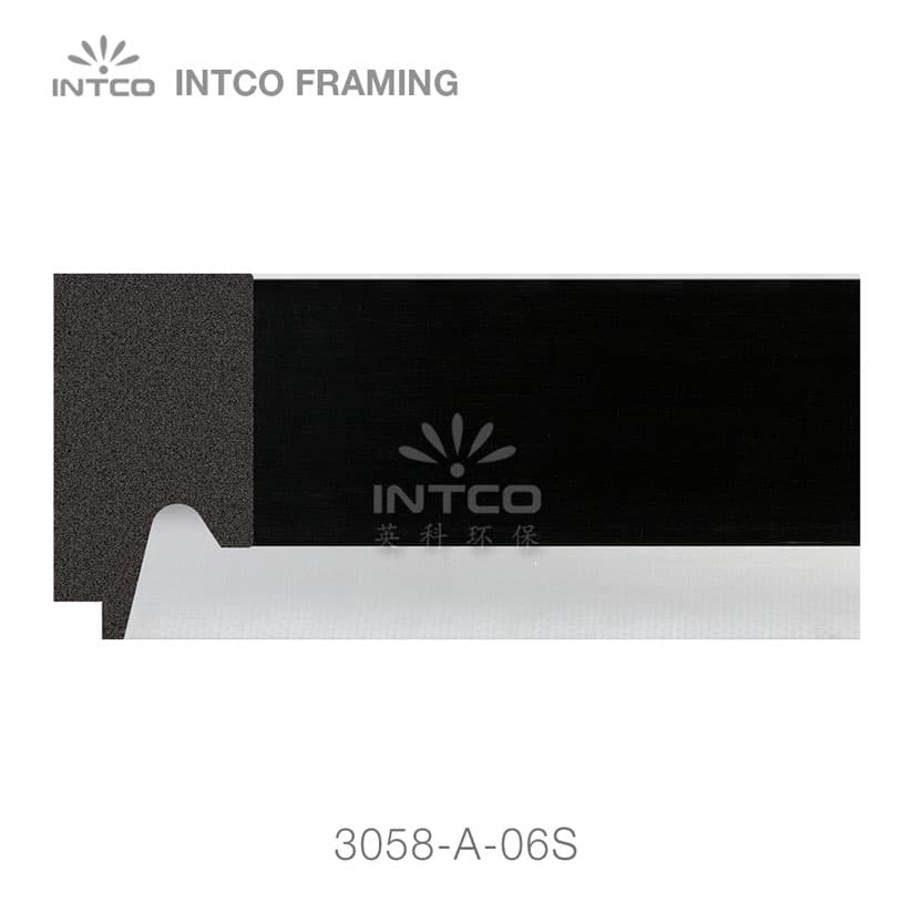 3058-A-06S — 6.8cm Black PS Picture Frame Moulding
