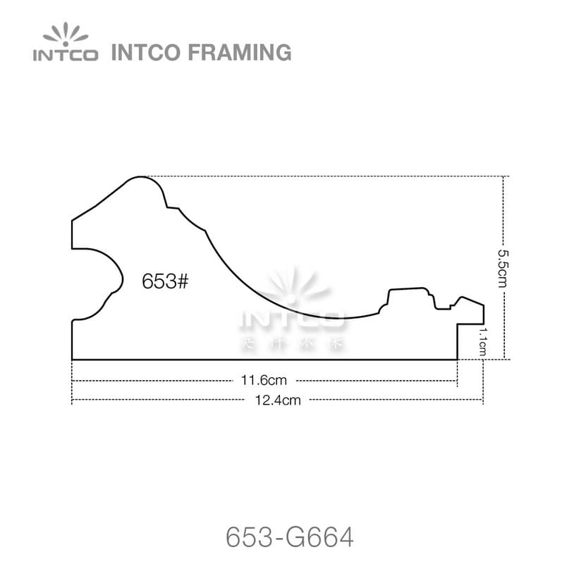 653-G664 — 12.5cm Natur PS Bilderrahmenleiste