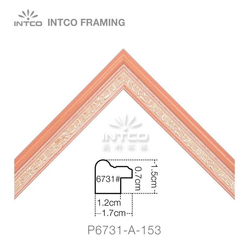 P6731-A-153 PS patina photo frame moulding corner sample