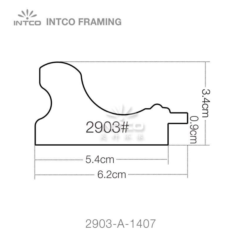 2903-A-1407 — 6.18cm Silver PS Picture Frame Moulding