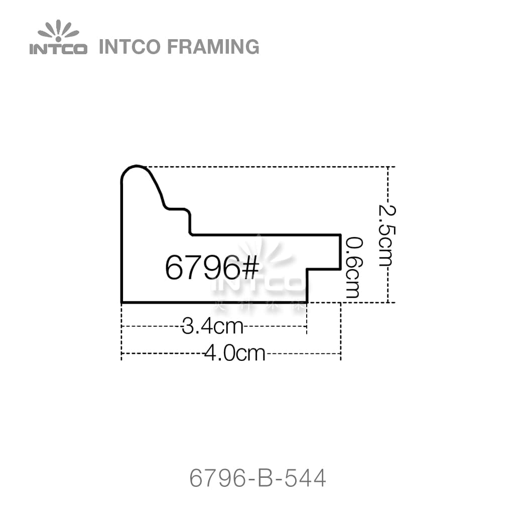 6796-B-544 — 4cm Natural PS Picture Frame Moulding