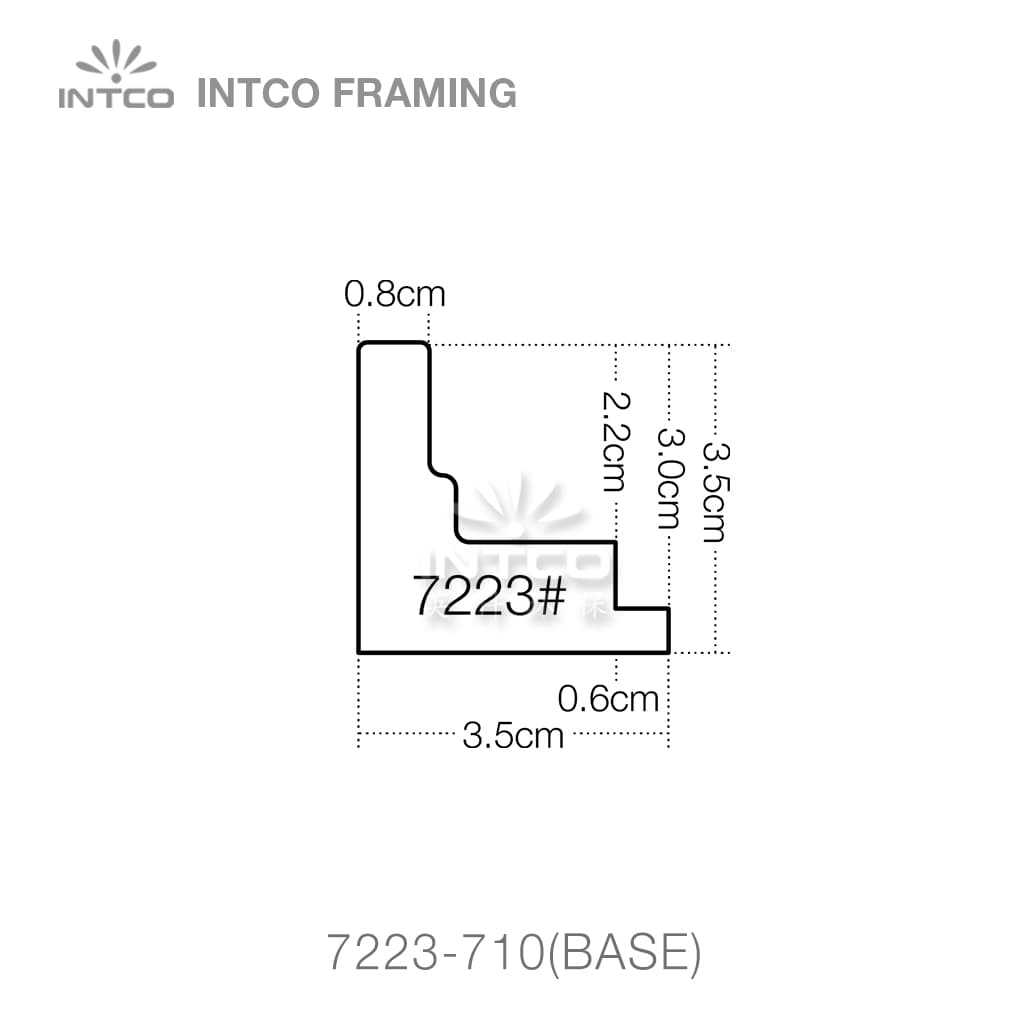 7223-710(BASE) — 3.5cm Natural PS Picture Frame Moulding