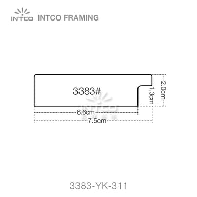 3383-YK-311 — 7.5cm Black PS Picture Frame Moulding