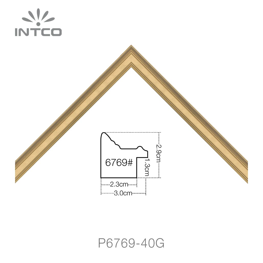 gold unfinished picture frame moulding