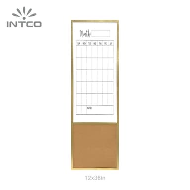 12x36in gold framed dry erase board calendar