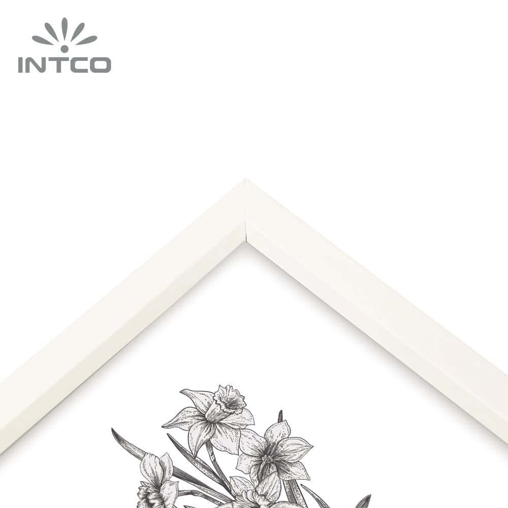 Custom white flat picture frame moldings