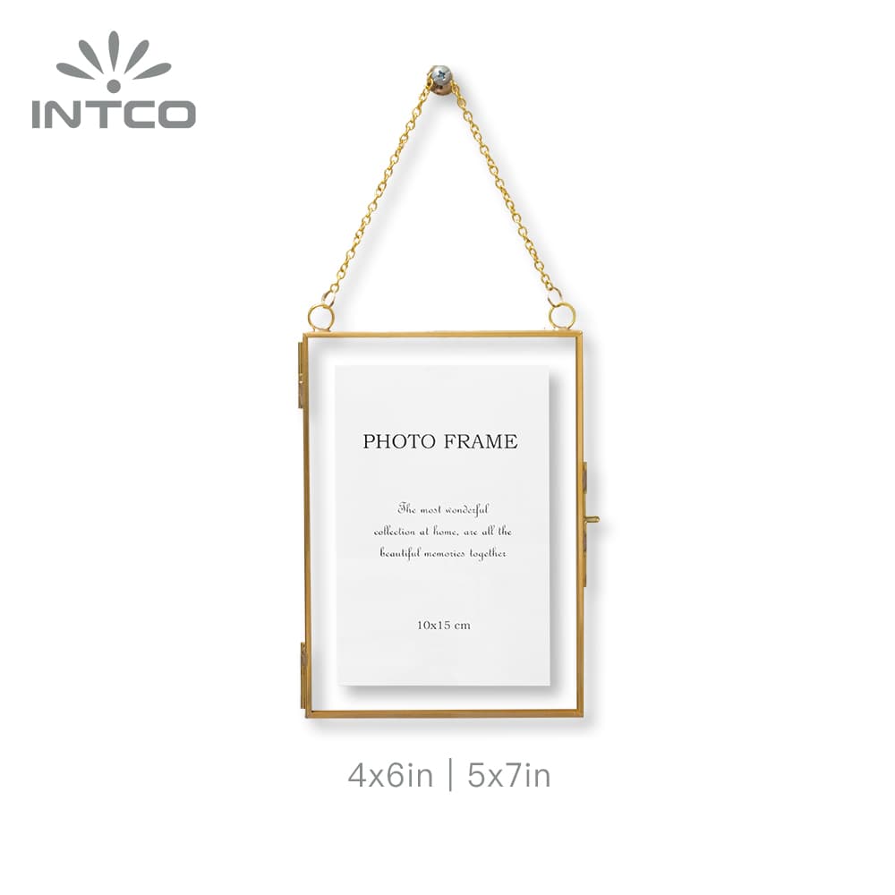5x7in gold plated wall photo frame