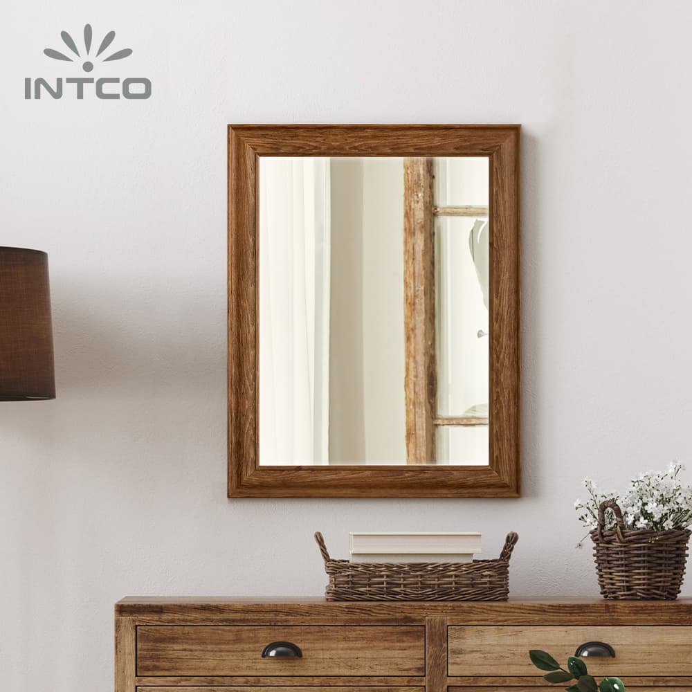 18”x24” Walnut Wood Framed Wall Mirror