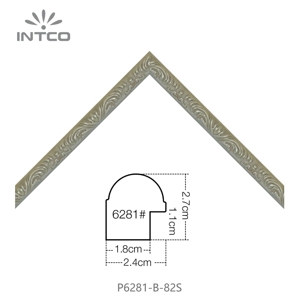 P6281-B-82S — 2.4cm Silber PS Bilderrahmenleiste