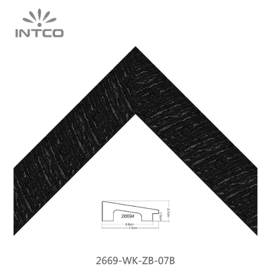 2669-WK-ZB-07B — 7.63cm Schwarz PS Bilderrahmenleiste