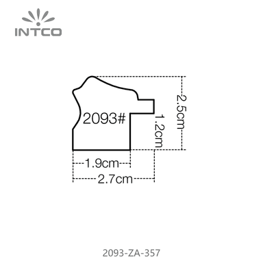 2093-ZA-357 — 2.7cm Bronze PS Baguette d'Encadrement