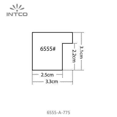 6555-A-775 — 3.3cm Argenté PS Baguette d'Encadrement