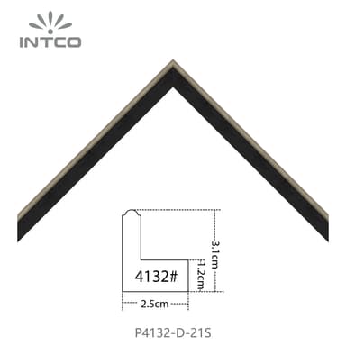 P4132-D-21S — 2.5cm Argenté PS Baguette d'Encadrement