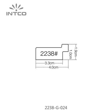2238-G-024 — 4cm Weiß PS Bilderrahmenleiste