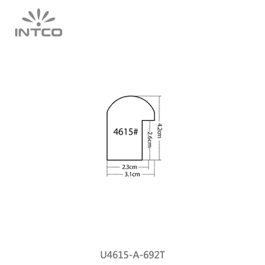 U4615-A-692T — 3.1cm Doré PS Baguette d'Encadrement