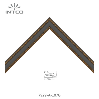 7929-A-107G — 3.8cm Dourado PS Moldura para Quadro