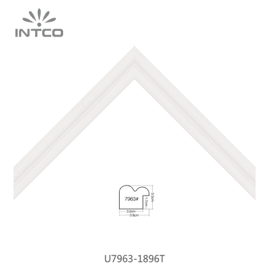 U7963-1896T — 3.81cm Blanco PS Moldura para Marco de Fotos