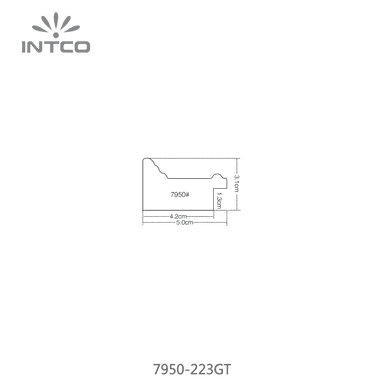 7950-223GT — 5cm Preto PS Moldura para Quadro
