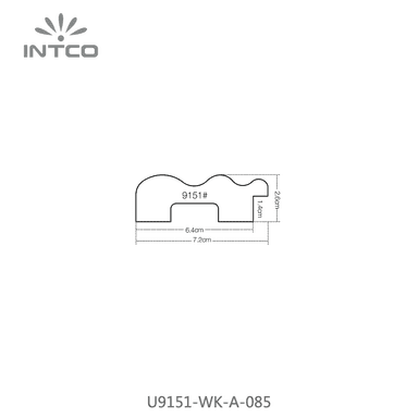 U9151-WK-A-085 — 7.2cm Preto PS Moldura para Quadro