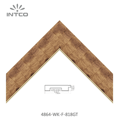 4864-WK-F-818GT — 7.62cm Natural PS Picture Frame Moulding