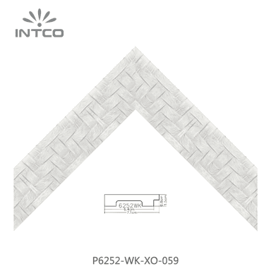 P6252-WK-XO-059 — 7.05cm Blanco PS Moldura para Marco de Fotos