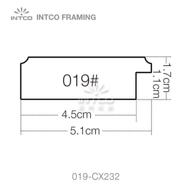 INTCO 019 series PS picture frame moulding profile